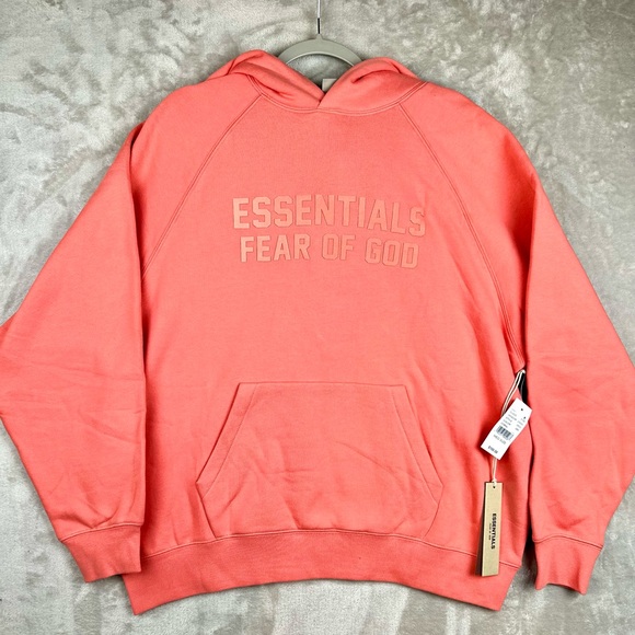 Fear of God Essentials Coral *RARE* Sweatshirt Hoodie - Picture 1 of 9